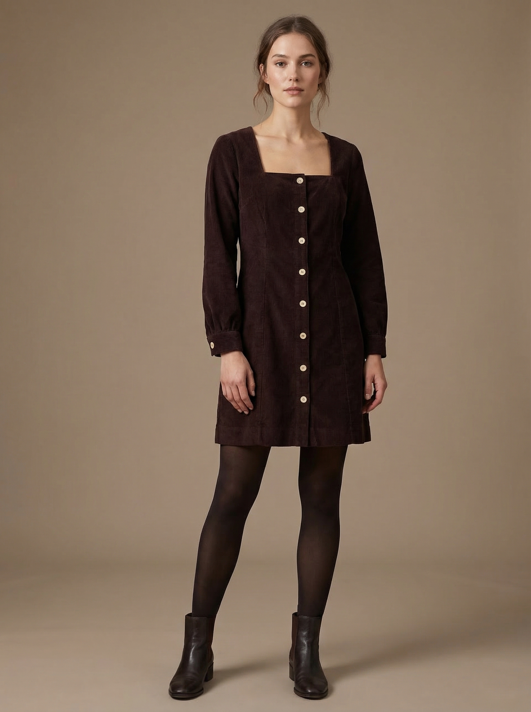 Cotton Corduroy Mini Dress Sample