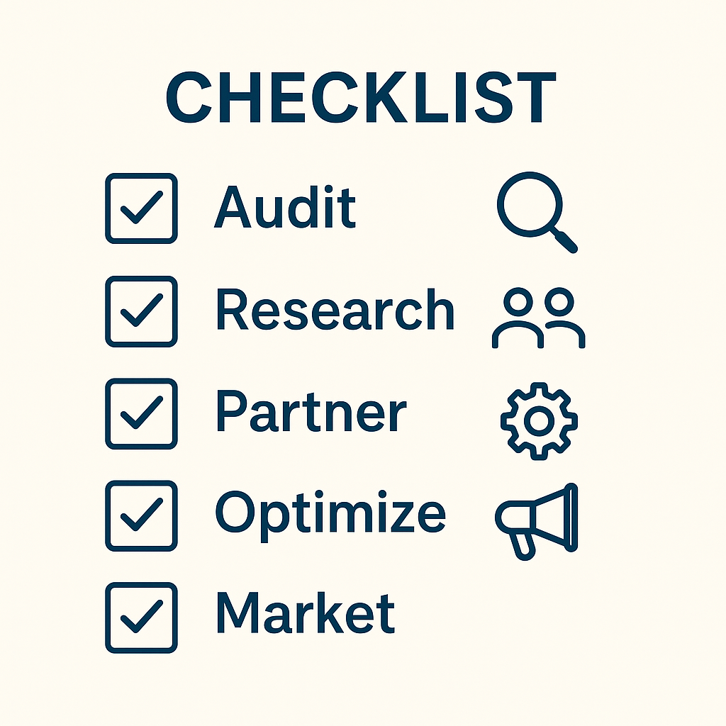 Infographic-style checklist outlining steps