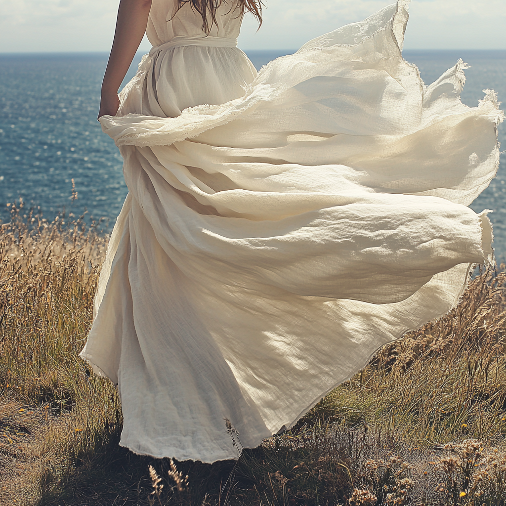 Woman in Summer Linen Dress